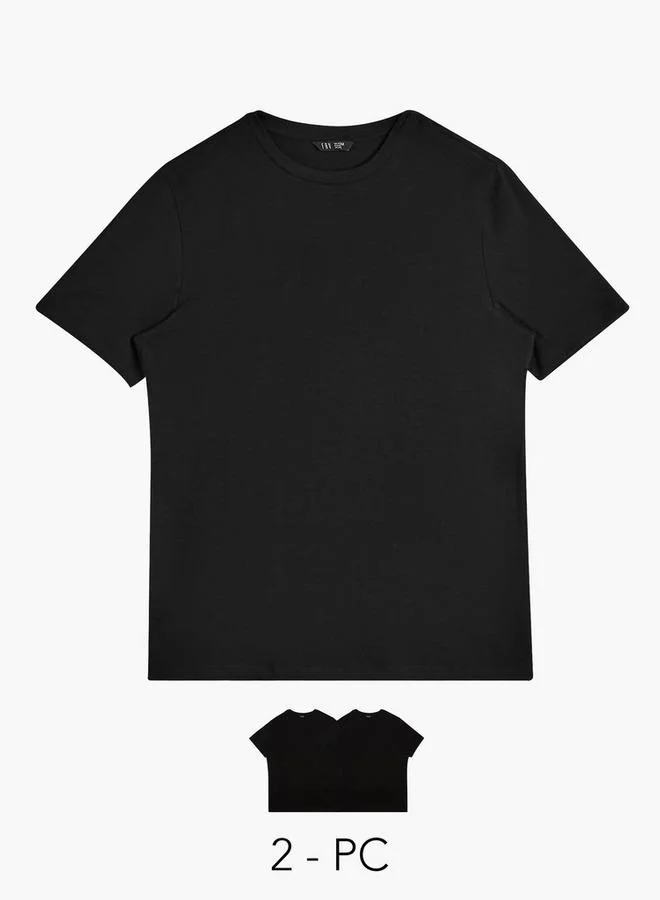 سبلاش فيڤ Men Crew Neck Short Sleeves T-shirt - Set of 2